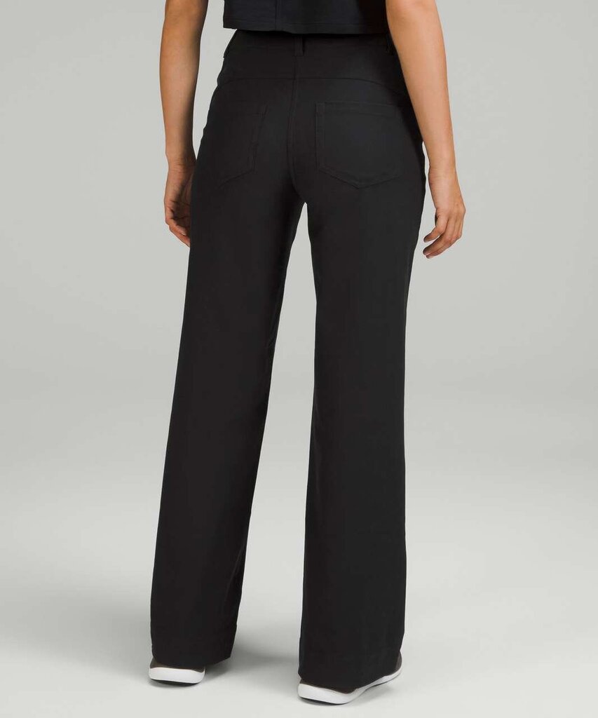Lululemon City Sleek 5 Pocket Wide-Leg High-Rise Pant in Light Utilitech Black - Size Small(Retails $128)$