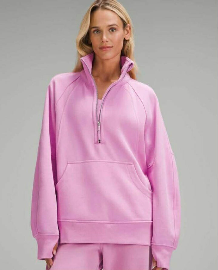 Lululemon Scuba Oversized Funnel-Neck Half Zip*Long in Dahlia Mauve - Size XS/S