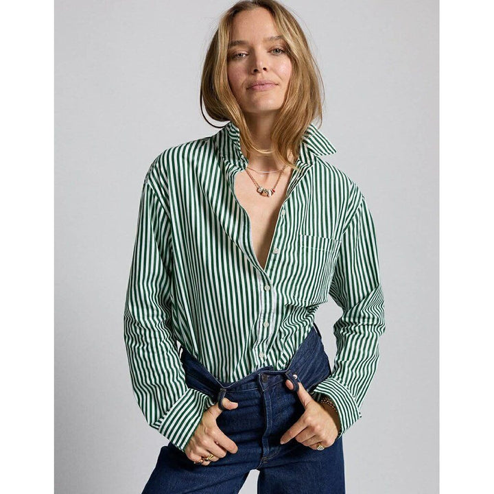 Unsubsrcibed Thomas Mason Striped Boyfriend Shirt (Retails $198) - Size XS