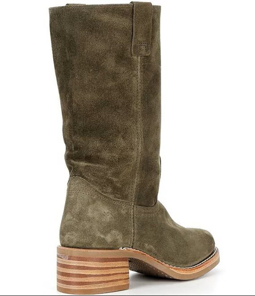 Frye Campus 12R Tall Suede Riding Boots in Olive - Size 10 (Retails for $498)