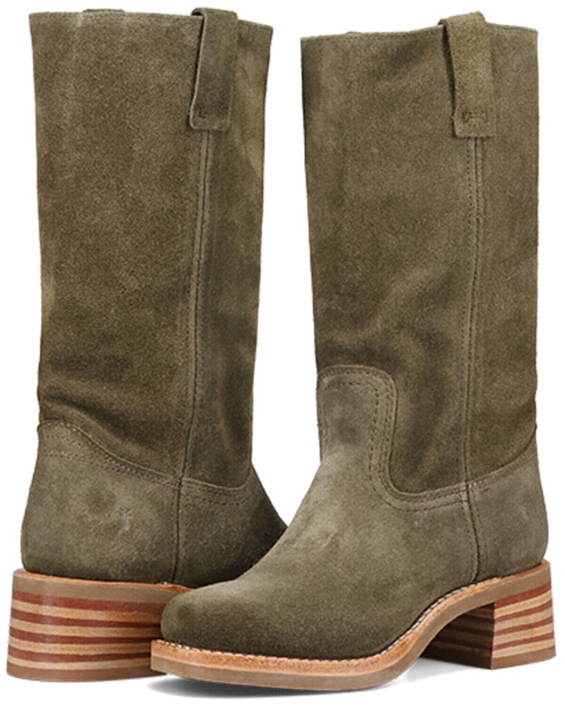 Frye Campus 12R Tall Suede Riding Boots in Olive - Size 10 (Retails for $498)