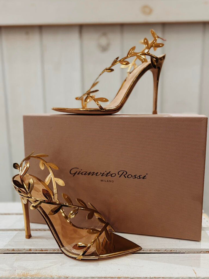 Gianvito Rossi Flavia Heels in Gold - Size 36 (Retails for $1,195)