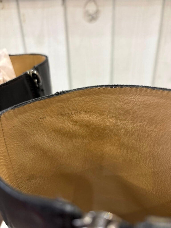 Valentino Soft Nappa Ascot Ribbon Lace-Up Riding Boots - Size 36.5