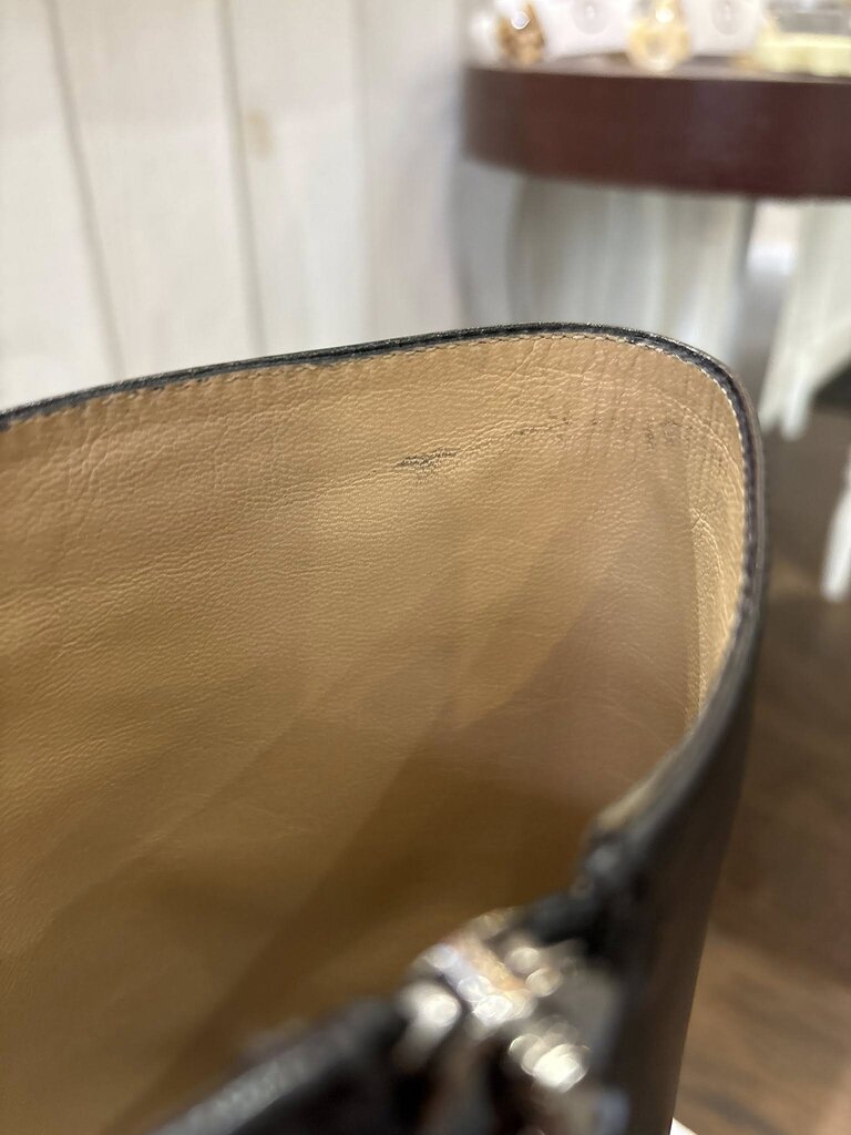 Valentino Soft Nappa Ascot Ribbon Lace-Up Riding Boots - Size 36.5