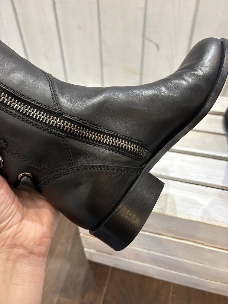 Valentino Soft Nappa Ascot Ribbon Lace-Up Riding Boots - Size 36.5