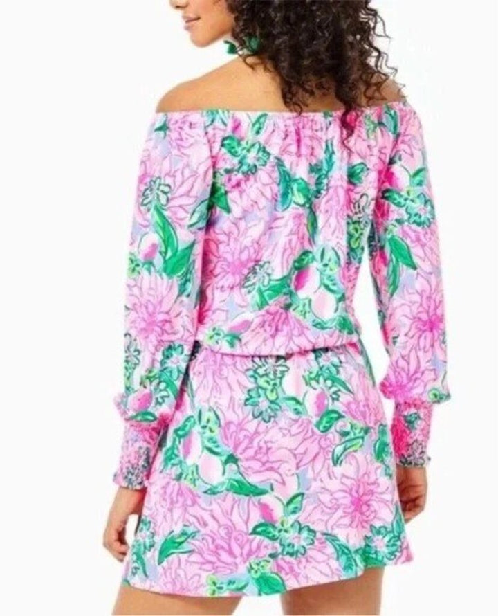 Lilly Pulitzer Lana Skort Romper in Pink Blossom Try Your Zest - Size XL