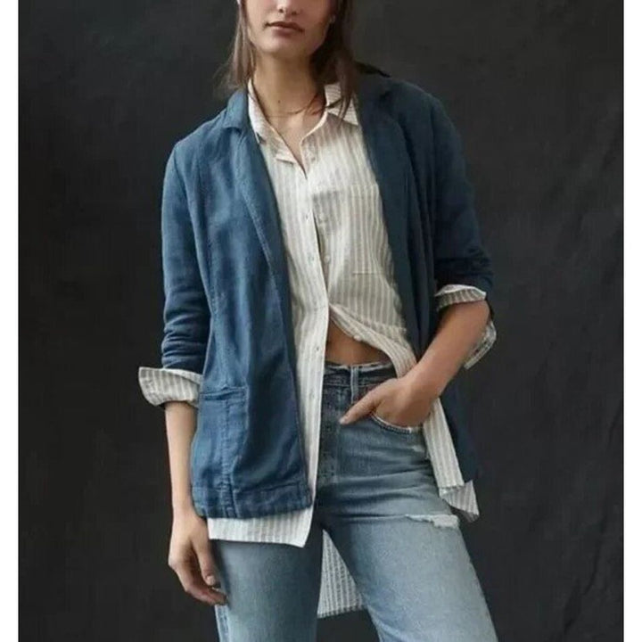 By Anthropologie Blue Cardigan Blazer - Size 20W