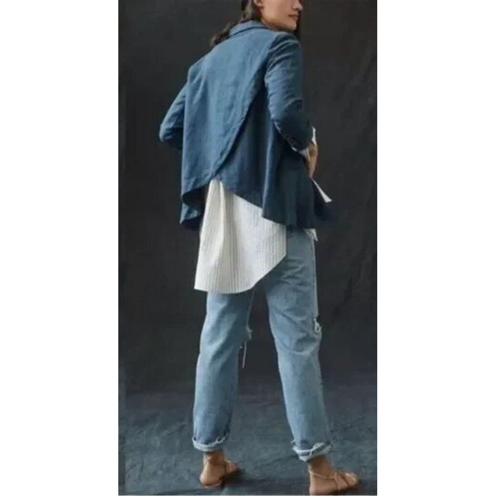 By Anthropologie Blue Cardigan Blazer - Size 20W