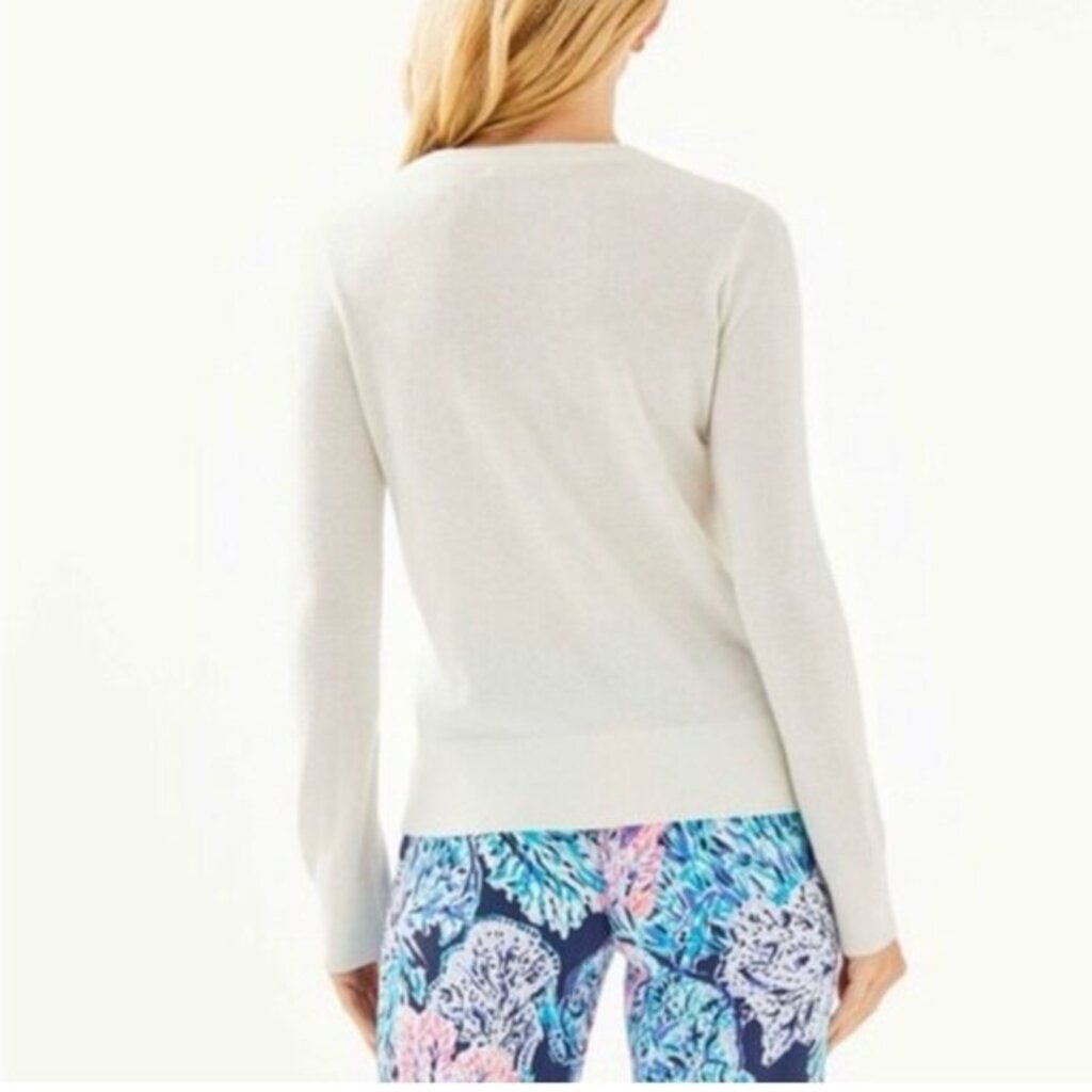 Lilly Pulitzer Odetta Sweater In White - Size Large