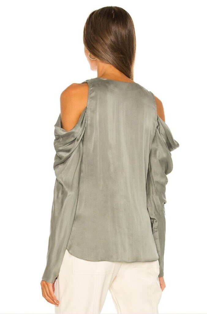 Jonathan Simkhai NWT Remington Cold-Shoulder Top in Sage - Size Small (Retails for $295)