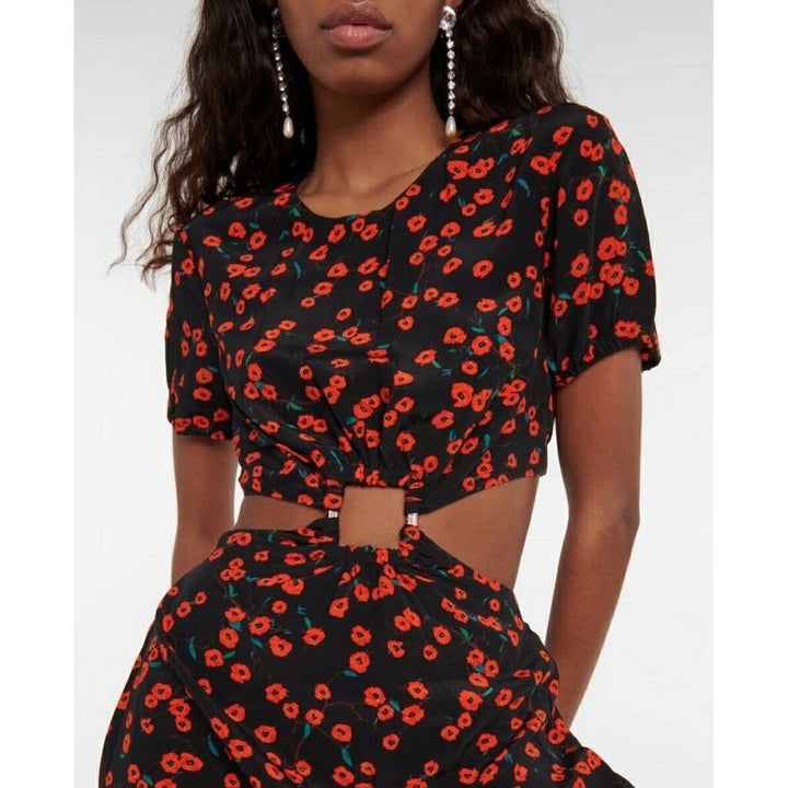 Staud NWT Calypso Poppy Cut-Out Midi Dress - Size XS(Retails $395)