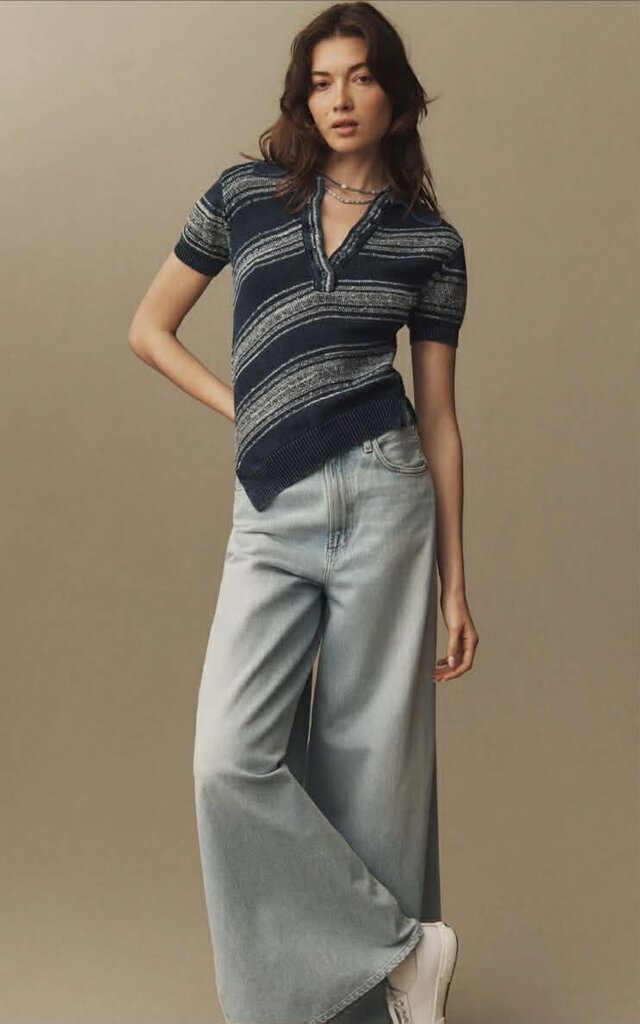 Pilcro NWT Pilcro Short-Sleeve Asymmetrical Polo Sweater - Size XS(Retails for $128)