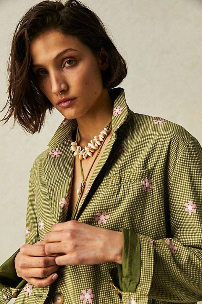 Free People Cali Printed Blazer - Size XS