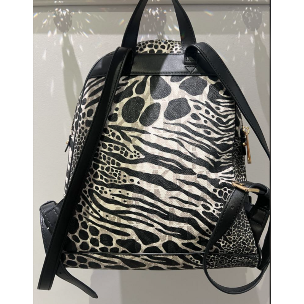 Michael Kors White & Black Rhea Backpack