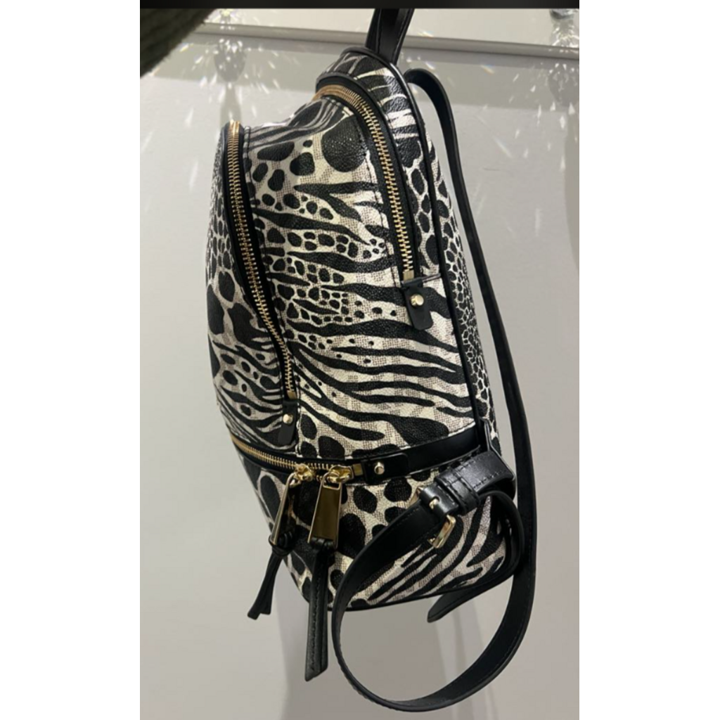 Michael Kors White & Black Rhea Backpack