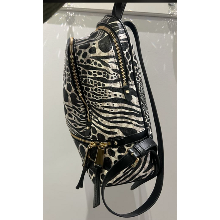 Michael Kors White & Black Rhea Backpack