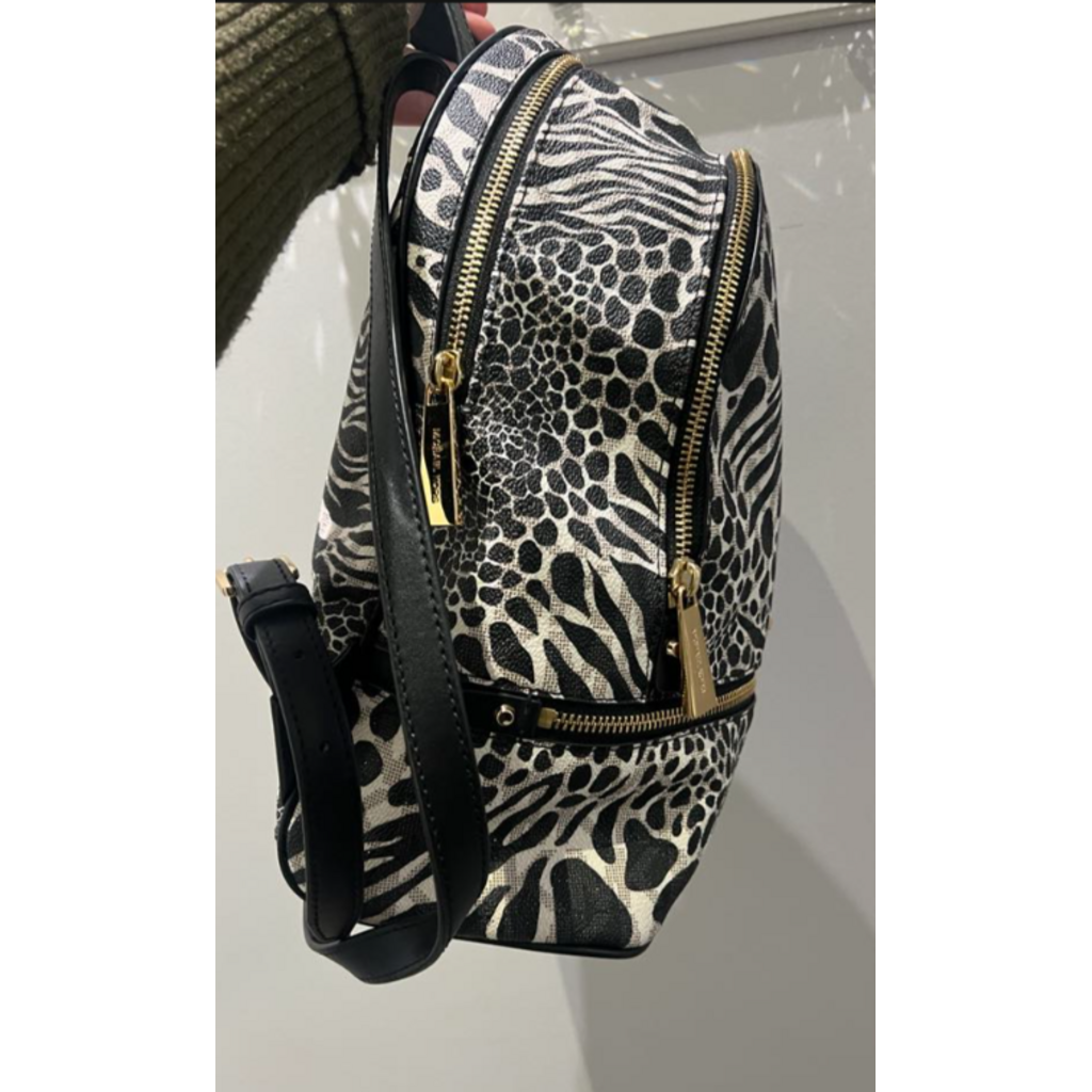 Michael Kors White & Black Rhea Backpack