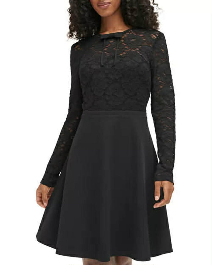 Karl Lagerfeld NWT Scuba Crepe Lace Dress - Size 4
