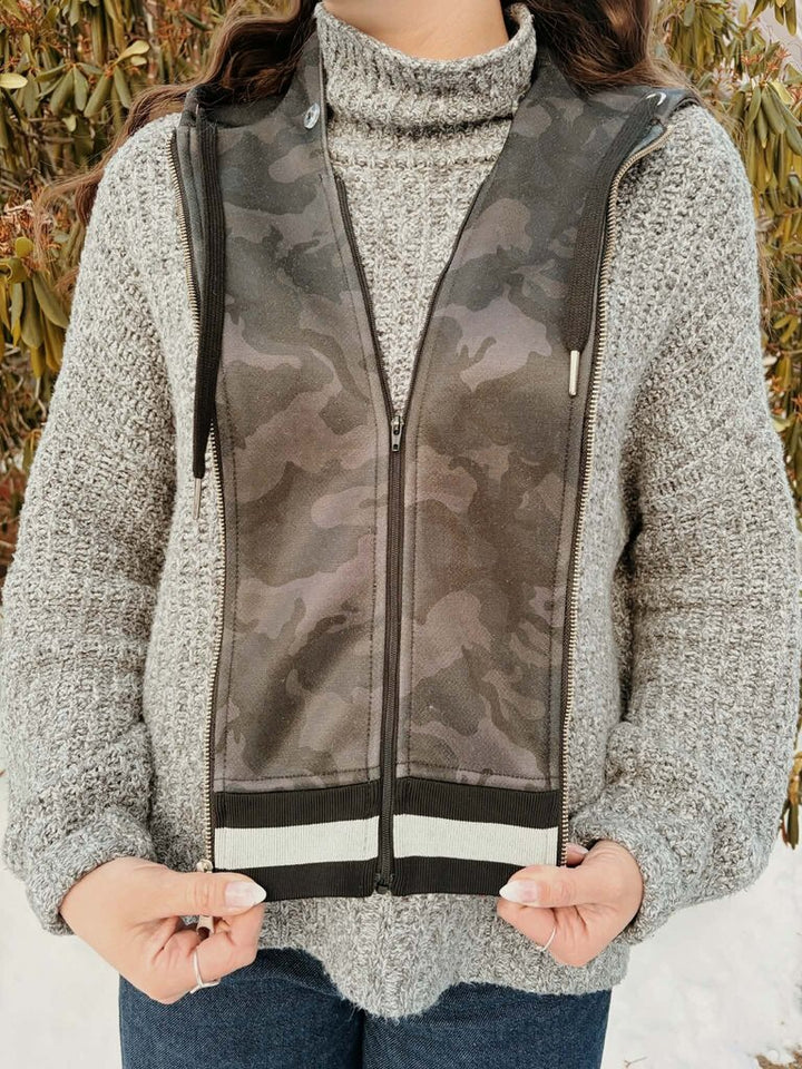 Veronica Beard Camo Zipper Dickey - OS