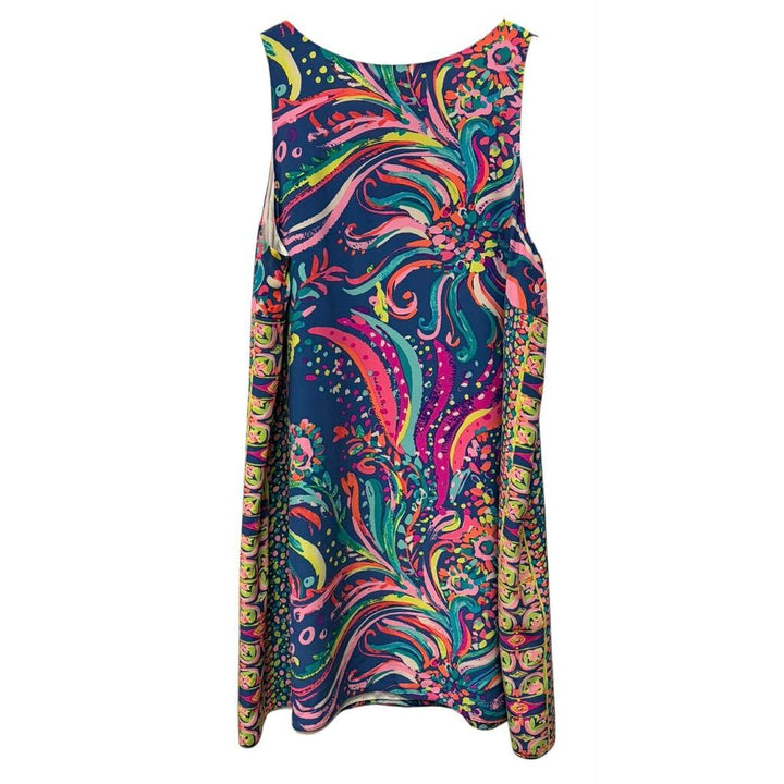 Lilly Pulitzer Jackie Silk Shift Dress in Multi Beach Loot Engineered - Size Large
