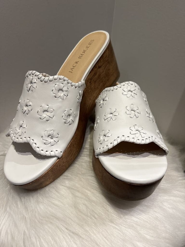 Jack Rogers Rory White Wedges- Size 9.5