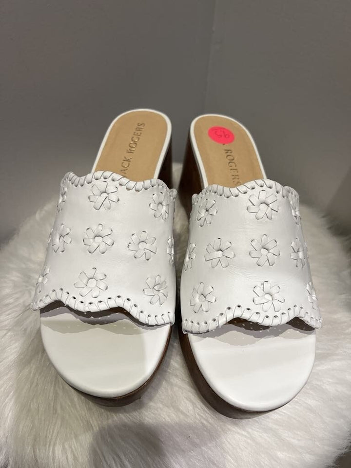 Jack Rogers Rory White Wedges- Size 9.5