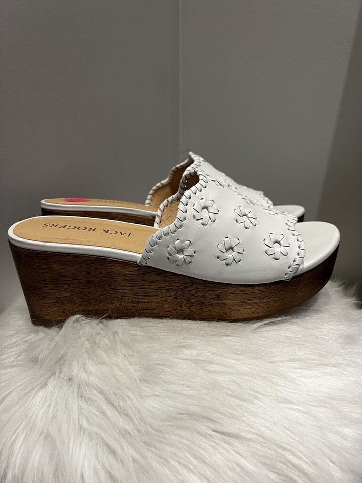 Jack Rogers Rory White Wedges- Size 9.5