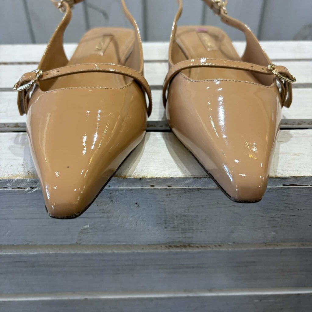 Larroude Ines Patent Leather Slingback Flats - Size 7.5