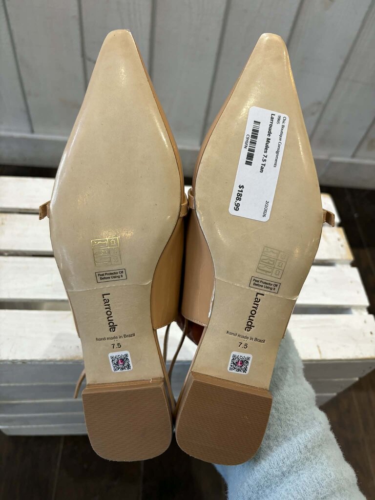 Larroude Ines Patent Leather Slingback Flats - Size 7.5