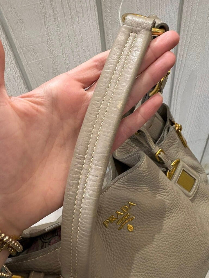 Prada Vitello Daino Side Pocket Hobo