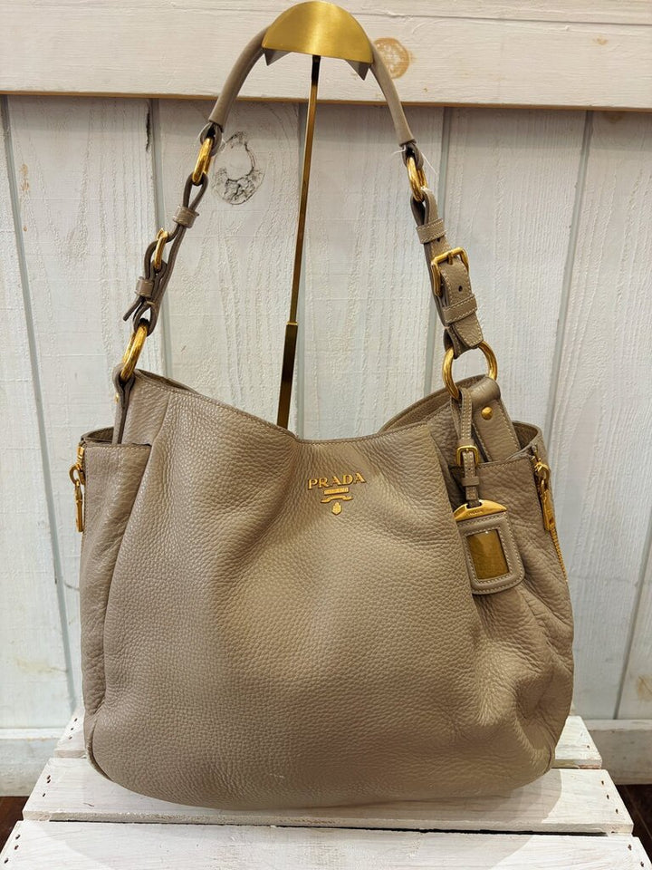 Prada Vitello Daino Side Pocket Hobo