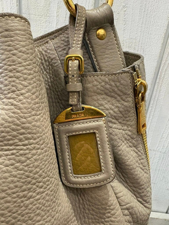 Prada Vitello Daino Side Pocket Hobo