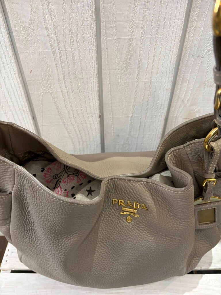 Prada Vitello Daino Side Pocket Hobo
