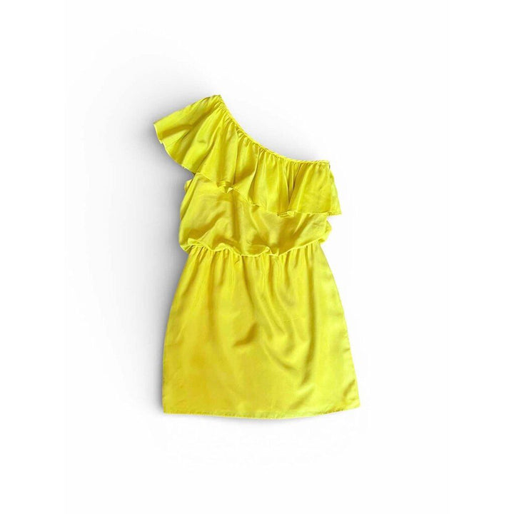 Tibi One Shoulder Ruffle Silk Mini Dress - Size 6