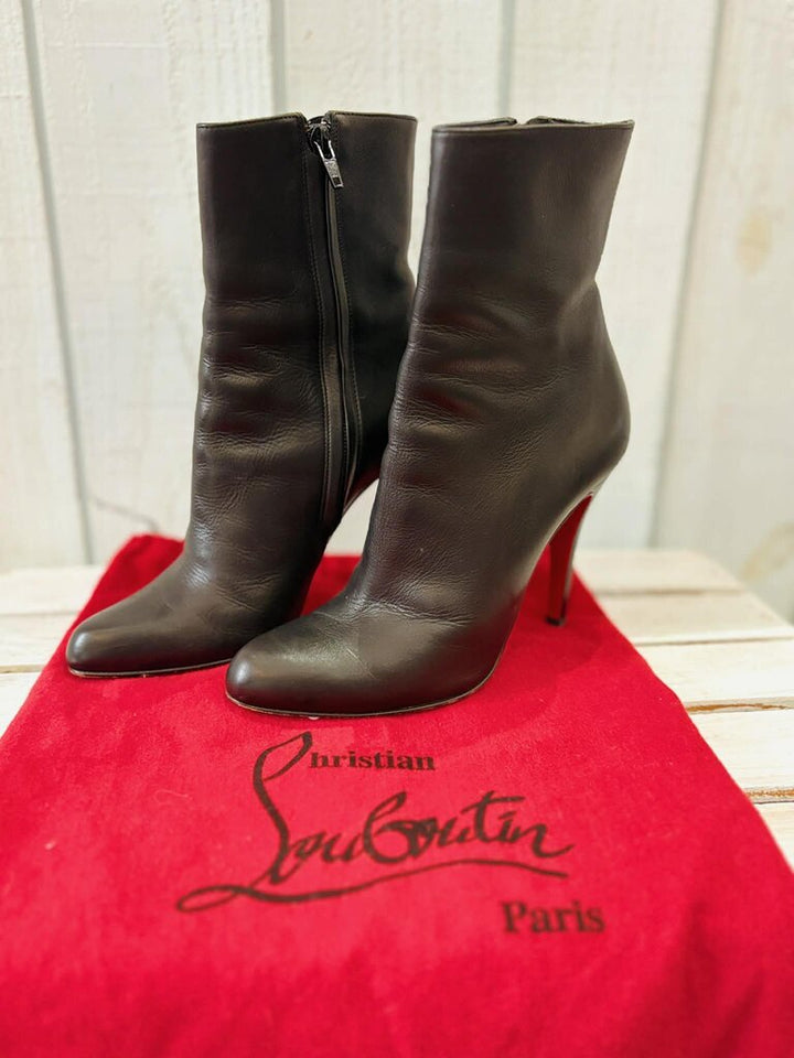 Christian Louboutin Leather Carezza Paris 100 Boots - Size 37.5