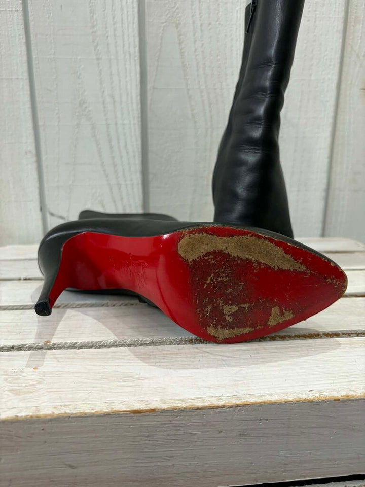 Christian Louboutin Leather Carezza Paris 100 Boots - Size 37.5