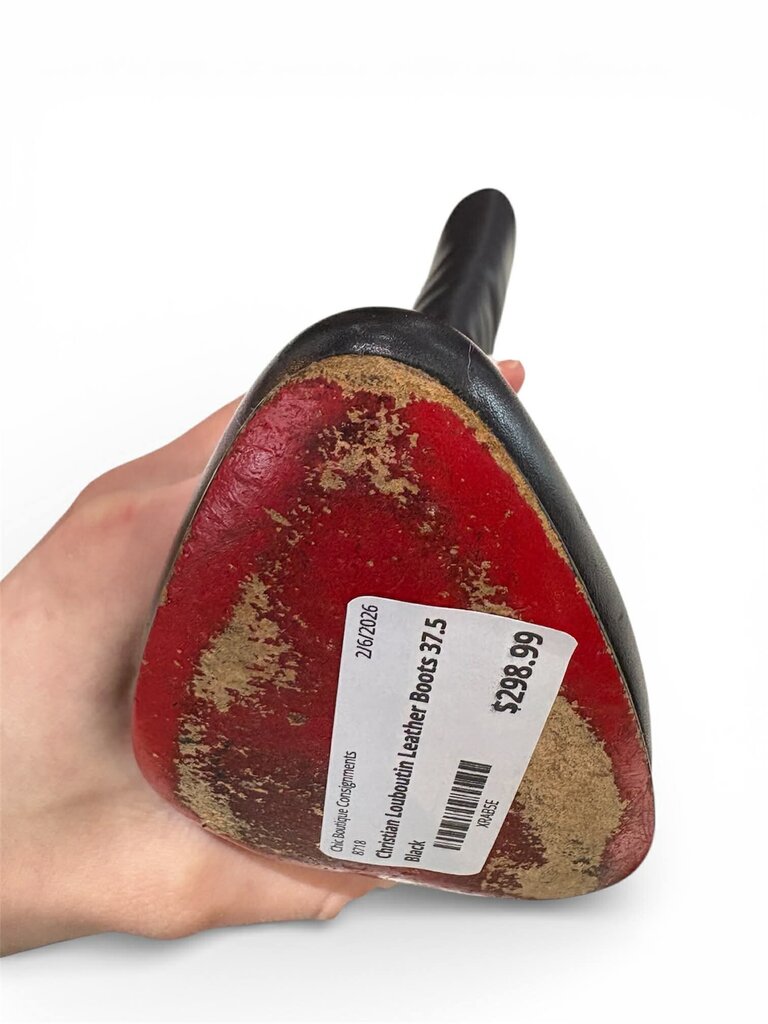 Christian Louboutin Leather Carezza Paris 100 Boots - Size 37.5