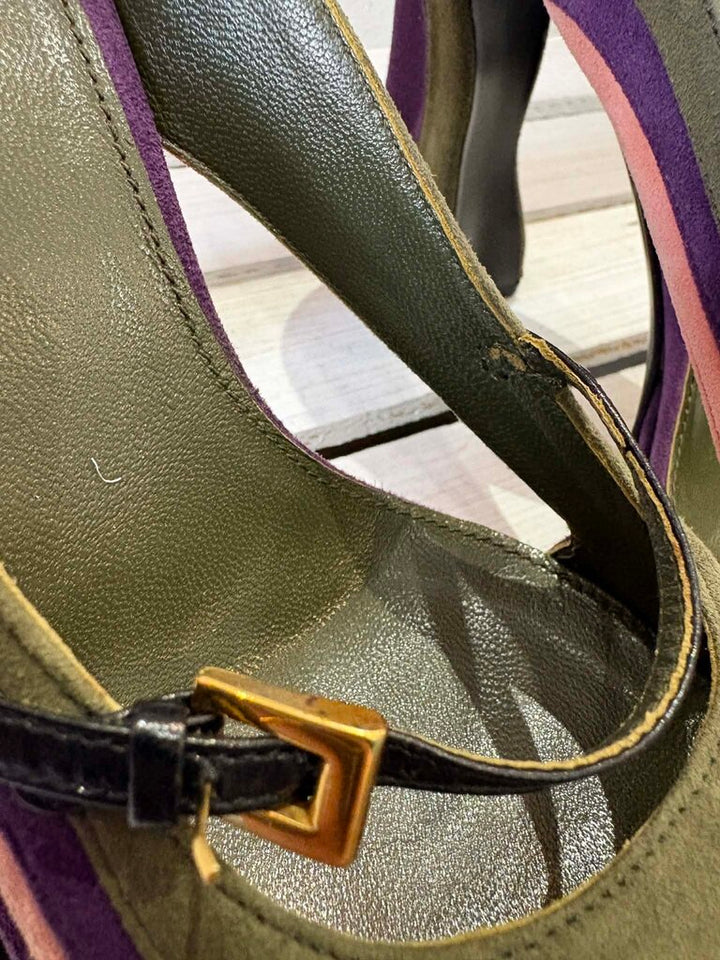 Prada Mary Jane Suede Fairy Collection Heels - Size 38.5