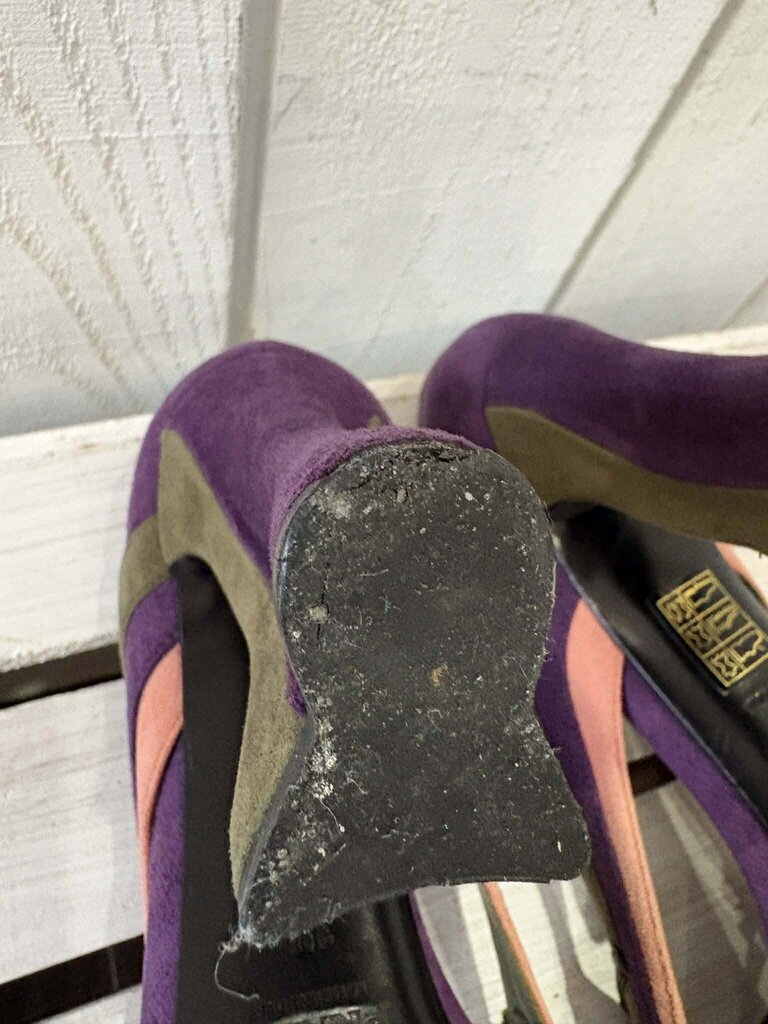 Prada Mary Jane Suede Fairy Collection Heels - Size 38.5