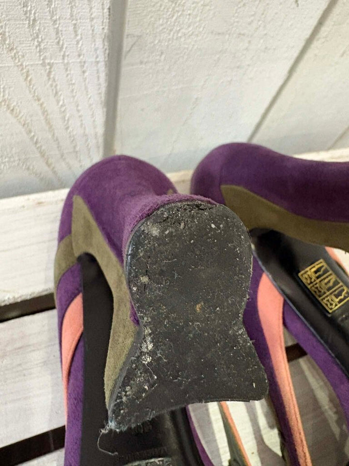 Prada Mary Jane Suede Fairy Collection Heels - Size 38.5