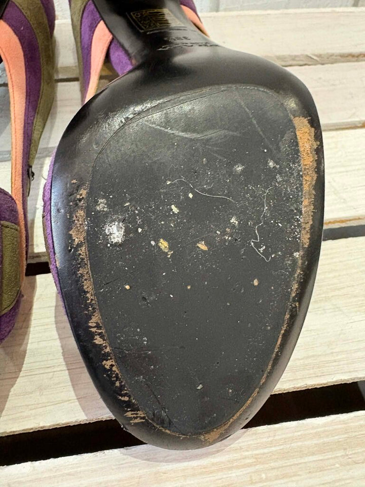 Prada Mary Jane Suede Fairy Collection Heels - Size 38.5