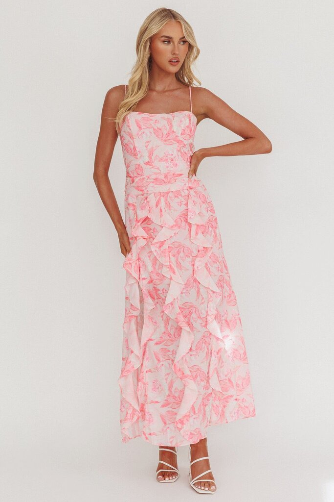 Saints & Secrets NWT Serif Ruffle Trim Split Maxi Dress - Size Small (Retails for $89)