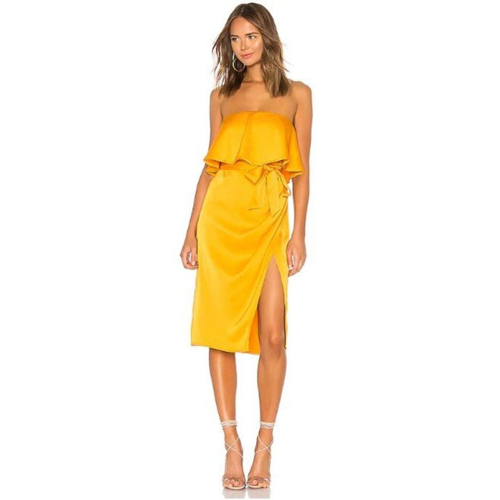 Lovers + Friends Violet Midi Dress in Marigold - Size Small