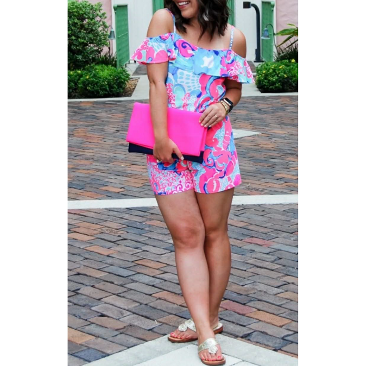 Lilly Pulitzer Klea Off-Shoulder Romper - Size XL