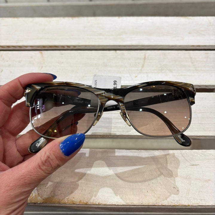 Persol 3034-S 399/87 Square Navigator Sunglasses (W/ Case)