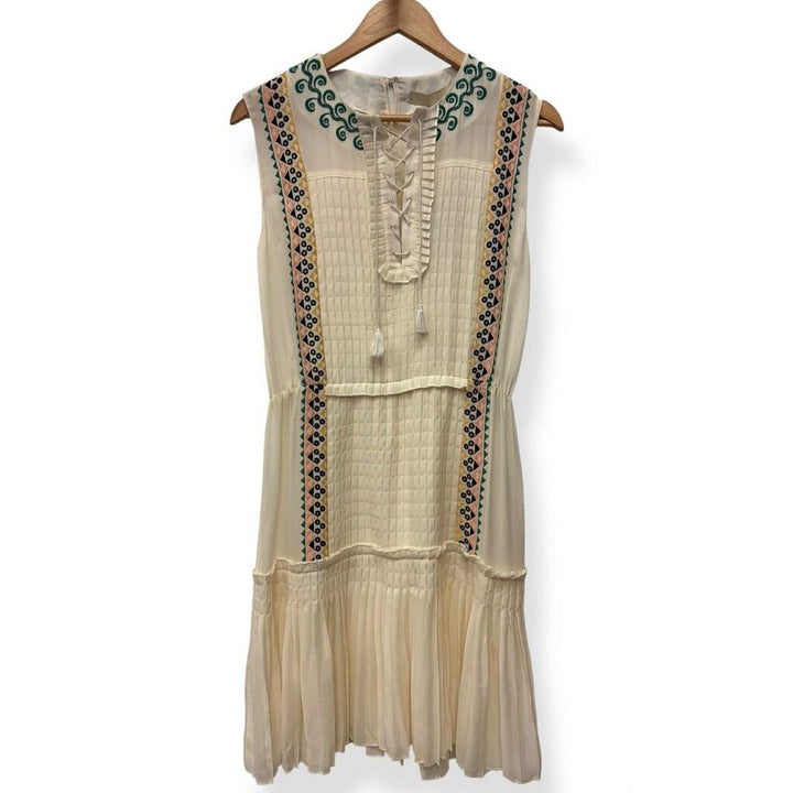 Vanessa Bruno NWT Embroidered Sleeveless Mini Dress - Size 4(Retails $476)