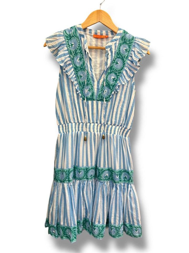 Oliphant Yoke Dress in Nassau Blue - Size Small