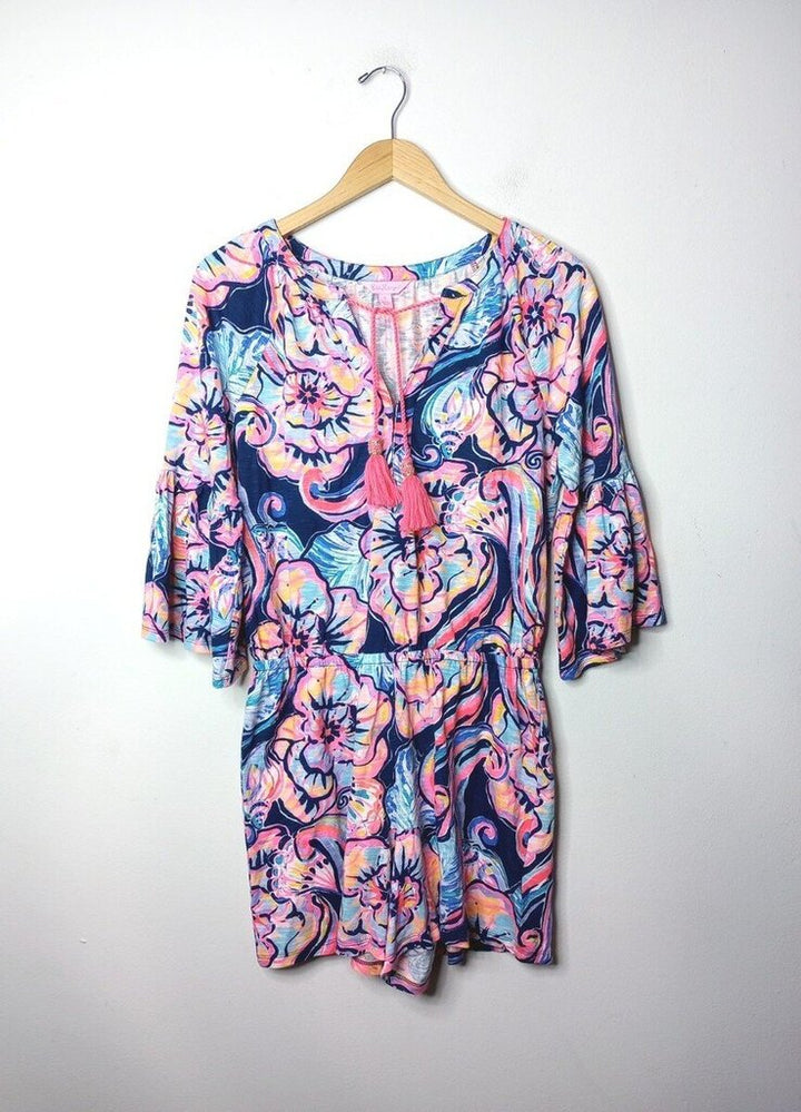 Lilly Pulitzer Del Lago Romper In Nauti Navy Boho Bateau - Size Medium