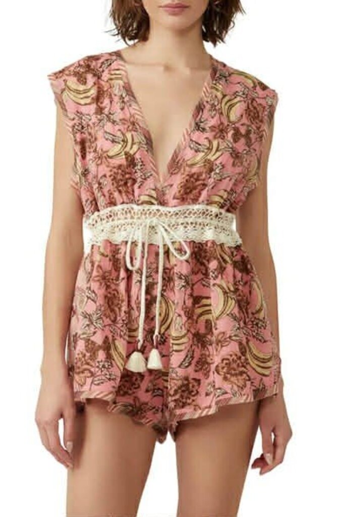 Free People NWT Watching Waves Crochet Romper - Size Large