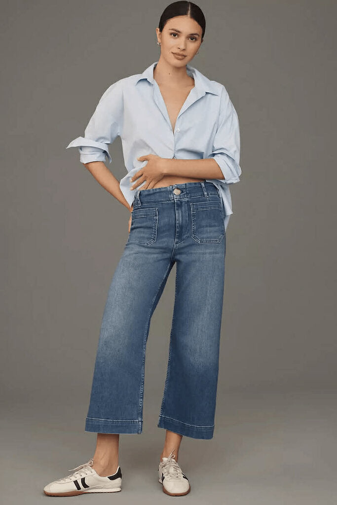 Maeve The Colette Crop High-Rise Wide Leg Jeans (Retails $130) - Size 32 P